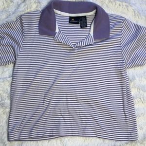 Cropped Purple Striped LizSport Polo